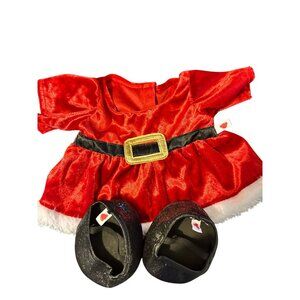 Build A Bear Workshop Santa-Inspired Red Velvet Christmas Santa & Sequin‎ Shoes